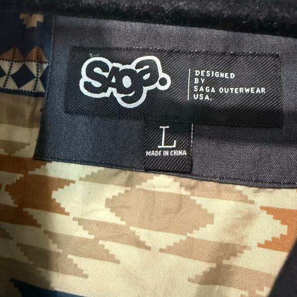 SAGA Men's Snowboard Vest Full Zip Shell Gray Black Large - Picture 7 of 7